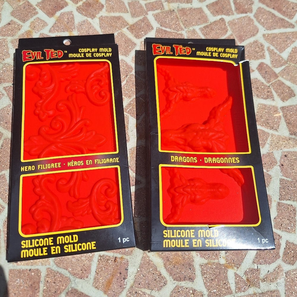 Cosplay Silicone Molds 2 Evil Ted Arts Crafts Designer Hero Filigree Scrollwork